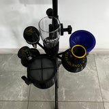 Mute and cup holder with music stand attachment