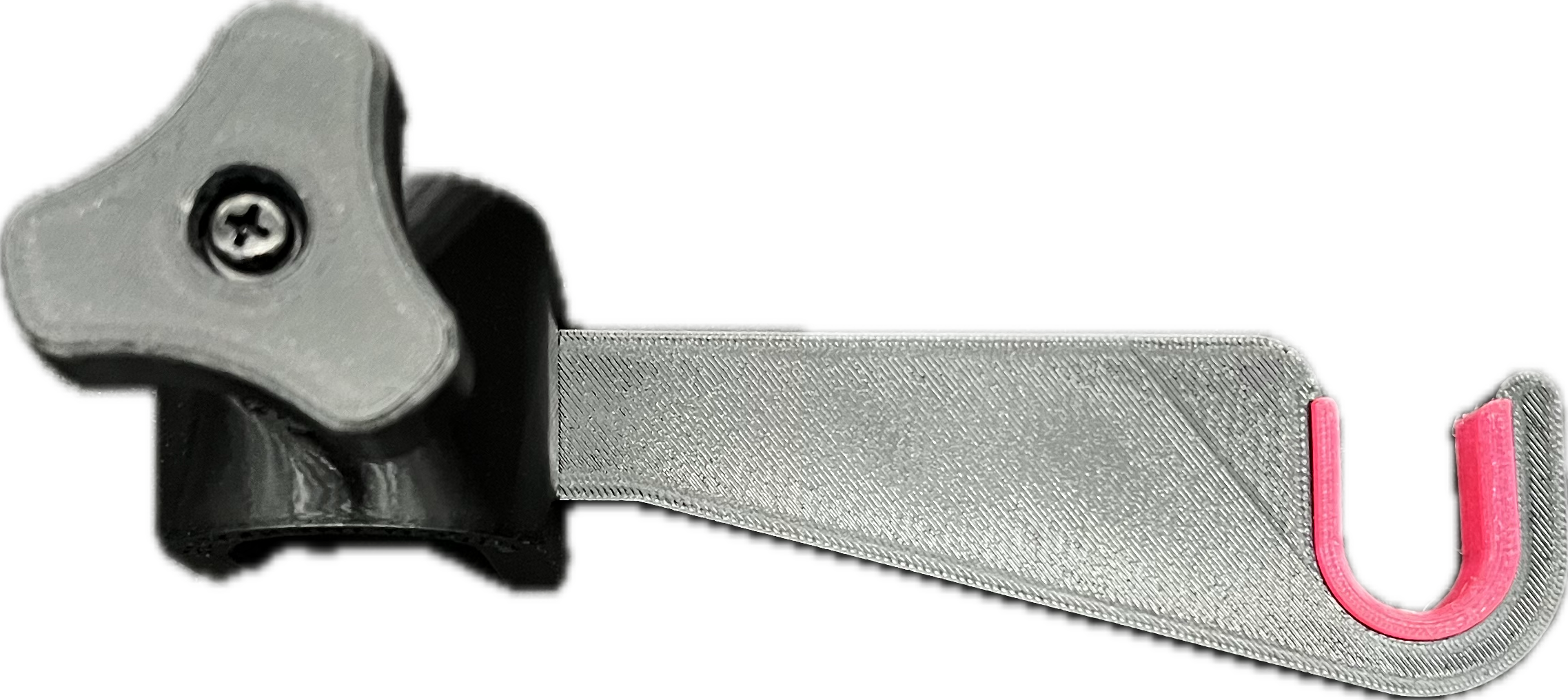 Trumpet music stand hook, side view