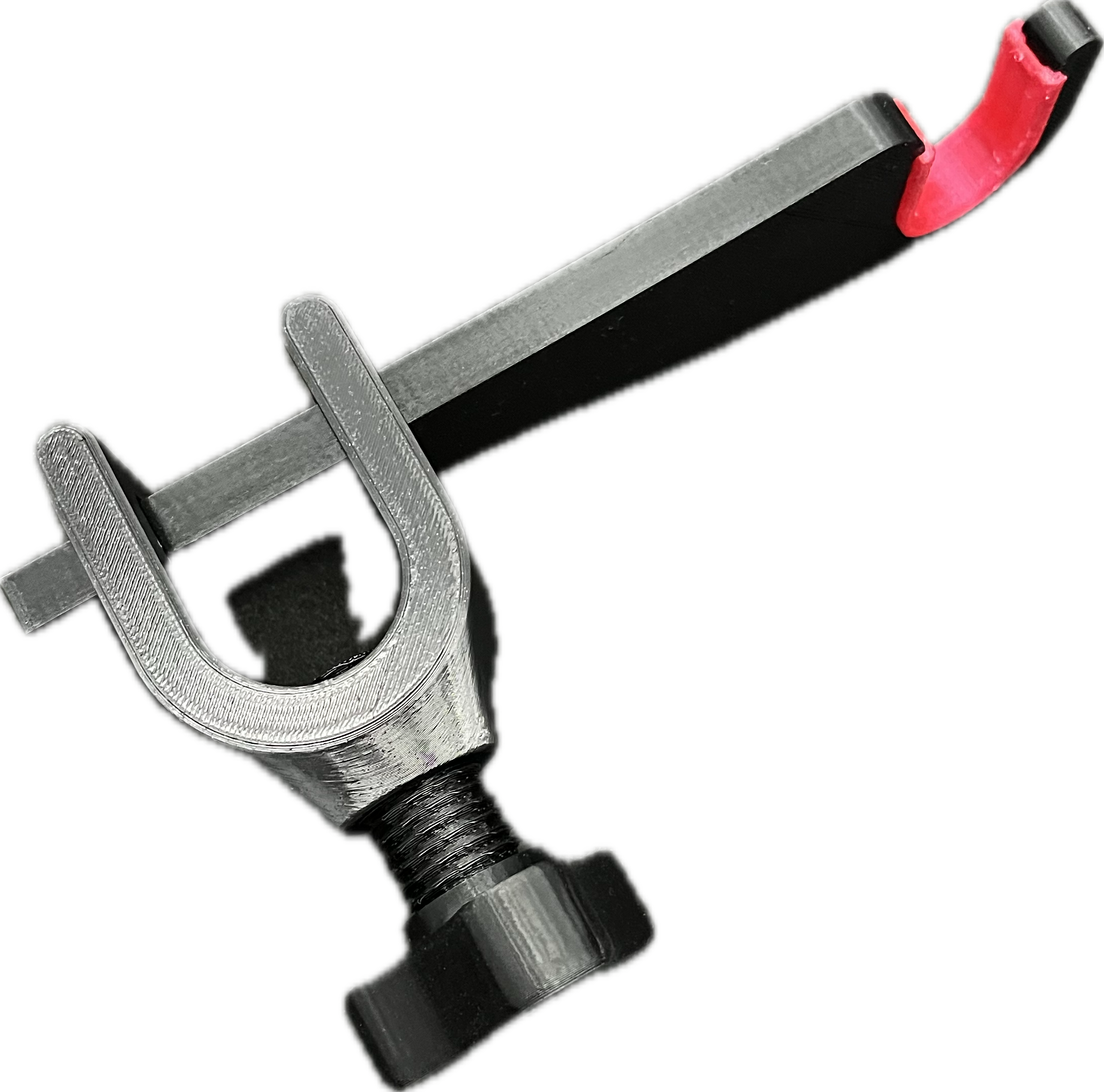 Trumpet music stand hook, alternate view